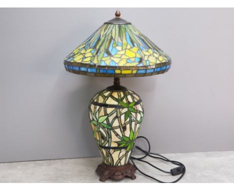 Large Tiffany style table lamp and shade H70cm