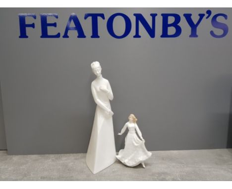 2 Royal Doulton lady figures, Sympathy and good luck from the sentiments collection