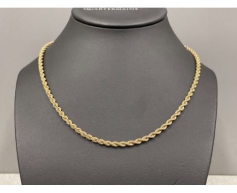 9ct gold Rope chain 18” 4.8g