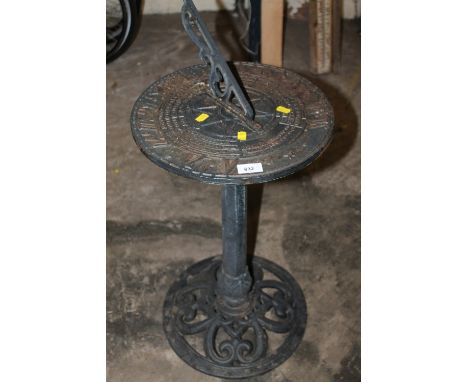 A cast iron garden sundial 