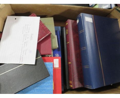 Seven large and six small stamp albums / stock books containing mainly British and Commonwealth stamps 