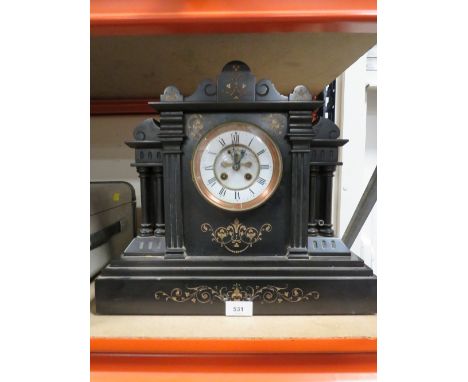 A mausoleum slate mantle clock 