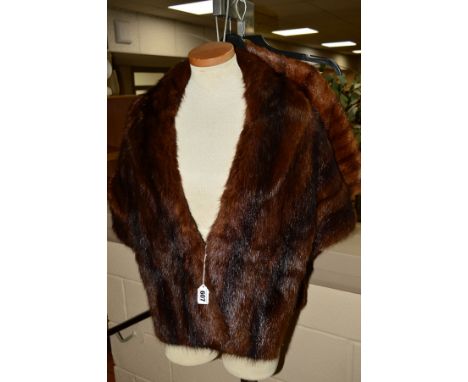 TWO FUR STOLES, the first believed to be Marmot with label for  A S Solomon &amp; Sons Furriers, the second believed to be Mu