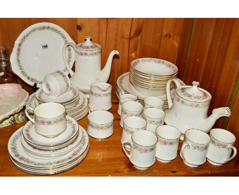 ROYAL ALBERT PARAGON 'BELINDA' TEA/DINNER WARES, to include teapot, eight cups, eight bowls, eight plates and milk jug togeth