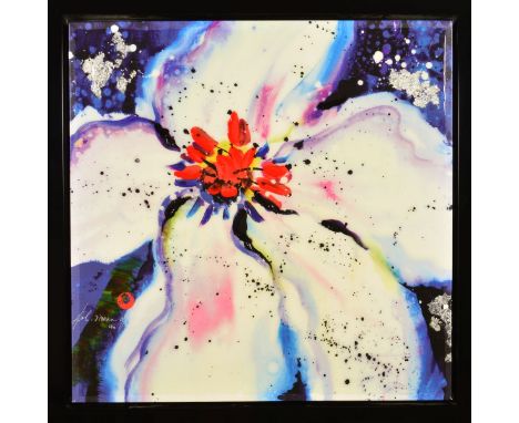 DANIELLE O'CONNOR AKIYAMA (CANADIAN 1957), 'Fire and Ice I', a limited edition print on canvas, flower study signed lower lef