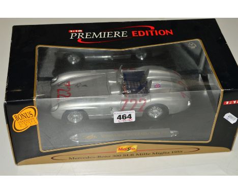 A BOXED MAISTO 1/18 SCALE PREMIER EDITION MERCEDES-BENZ 300 SLR MILLE MIGLIA 1955, No.36887, model has been autographed in pe