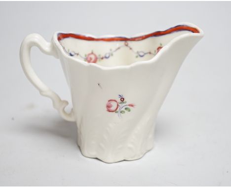 An 18th century Caughley rare High Chelsea Ewer with polychrome decoration inside and out, 9cms high