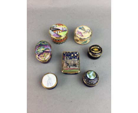 ROYAL WORCESTER 'VIADUCT' ENAMEL, in box, along with a collection of other boxed enamels including Crummles, Moorcroft and Gr