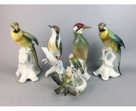 FIVE CONTINENTAL CERAMIC BIRDS