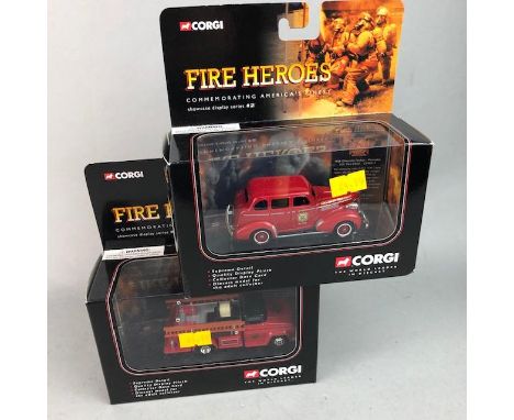 LOT OF CORGI FIRE HEROES VEHICLES, each in box, along with boxed London’s Burning model fire engines