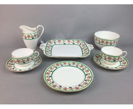 MODERN ROYAL WORCESTER TEA SERVICE, with colourful floral decoration on a white ground