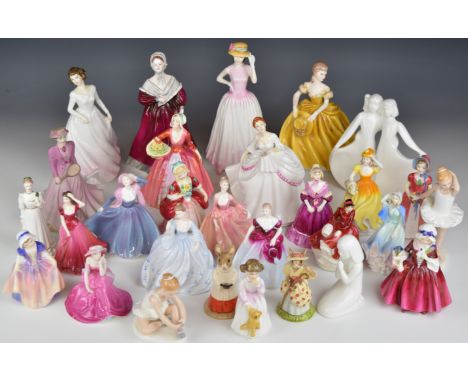 Twenty nine Coalport / Royal Doulton figurines and Bunnykins including Janet, Happy Birthday, Ballet Shoes etc