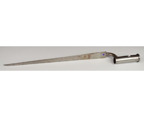 Brown Bess bayonet stamped John Gill with 10cm socket and 40cm blade.&nbsp;PLEASE NOTE: WE ARE NOT ABLE TO OFFER OUR USUAL PO