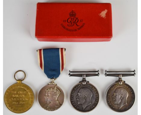 Two WW1 War Medals named to George W Clarke and 85759 Gunner W T Hawkridge, Royal Artillery, WW1 Victory Medal named to 16726