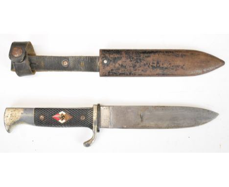 German WW2 Nazi Third Reich Hitler Youth dagger with RZM M7/45/40 to ricasso and scabbard.&nbsp;PLEASE NOTE: WE ARE NOT ABLE 
