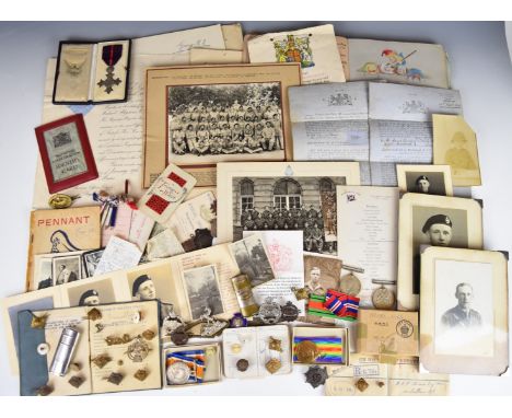 British Army WW1 and WW2 father and son medals and ephemera for Captain M A O'Meara (father) Army Service Corps and M P O'Mea