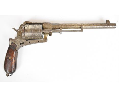 Adler's patent Montegrin Gasser 11mm Werndl Carbine six-shot double-action revolver with Belgian proof marks to the engraved 