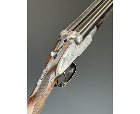 Watson Brothers 12 bore sidelock side by side ejector shotgun with named and engraved locks, scrolling engraving to the under