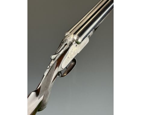 Carr Brothers of Huddersfield 12 bore side by side shotgun&nbsp;with engraved sidelock plates, trigger guard, underside, top 
