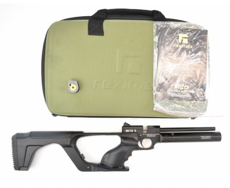 Reximex Mito S .177 PCP target air pistol/ rifle with removable stock, shaped and textured grip, adjustable sights, scope rai