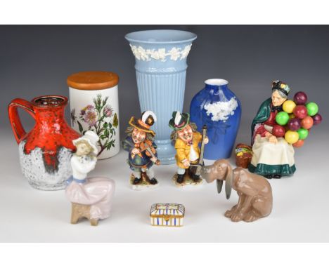 West German mid century modern lava jug, Copenhagen vase, Royal Doulton, Mansion House dwarf figures, S&egrave;vres style por