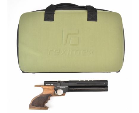 Reximex Mito W .177 PCP target air pistol/ rifle with shaped and textured wooden grip, scope rail and 7 shot magazine, serial