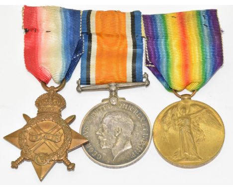 British Army WW1 medal trio named to 056569 Drvr A Myles, Army Service Corps