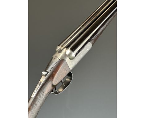 Westley Richards 12 bore side by side ejector shotgun with named and engraved locks, engraved underside, trigger guard, top p