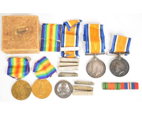 Two British Army brothers' WW1 medal pairs comprising War Medal and Victory Medal named to 30927 Pte B Devereux, Devonshire R