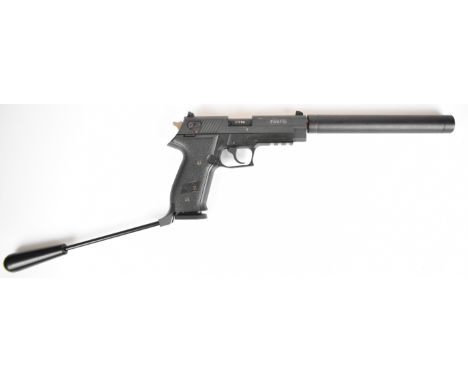 German Sport Guns (GSG) Fire Fly .22LR semi-automatic long barrelled pistol with textured composite grips, barrel shroud, fix