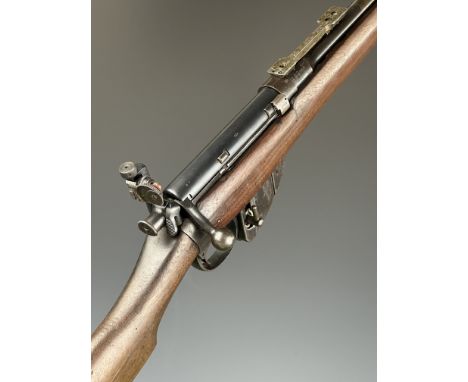 BSA Long Lee-Enfield .22 bolt-action training rifle with Hiscock-Parker magazine, adjustable Parker-Hale Model 13 target peep