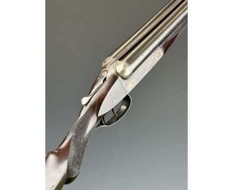 WW Greener Empire E17 12 bore&nbsp;side by side shotgun with named and line engraved locks, line engraved underside, trigger 