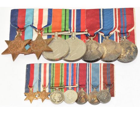 WW2 medal group of seven with miniatures comprising 1939-45 Star, France &amp; Germany Star, Defence Medal, War Medal, Jubile