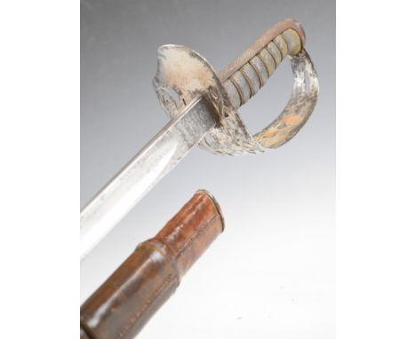 British 1895 pattern Infantry officer's sword with VR cypher to the guard, shagreen and wire grip, Henry Wilkinson to 80.5cm 