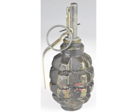 Russian WW2 inert 'Pineapple' hand grenade, 13cm long.&nbsp;