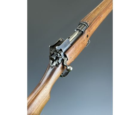 ERA P14 .308/ 7.62 bolt-action rifle with brass butt plate, sling mounts, military markings stamped to the stock and 28 inch 