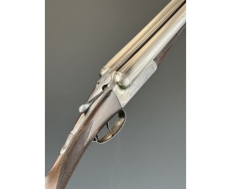 T Stensby &amp; Co of Manchester 16 bore side by side shotgun with&nbsp;named and engraved locks, engraved underside, trigger