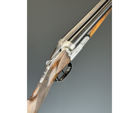 J P Sauer &amp; Son 16 bore side by side shotgun with cocking indicators, named and engraved locks, engraved underside, trigg