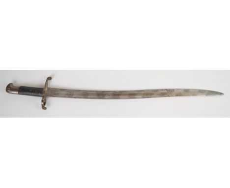 British Whitworth 1863 pattern sword bayonet with leather grips and 57cm fullered yataghan blade.&nbsp;PLEASE NOTE: WE ARE NO