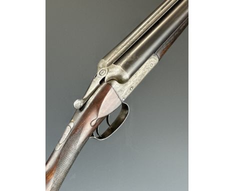 J Graham &amp; Co of Inverness 12 bore side by side ejector shotgun with named and engraved locks, engraved underside, trigge
