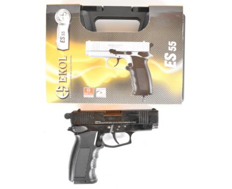 Ekol ES 55 .177&nbsp;CO2&nbsp;&nbsp;air pistol with chequered composite grips and fixed sights, serial number 90-G21HP-001322