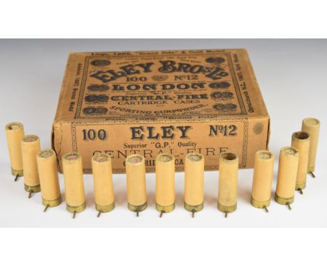 One-hundred Eley Brothers Ltd Gastight Metal Lined Water Resisting shotgun cartridge cases for Bulk Smokeless Sporting Gunpow