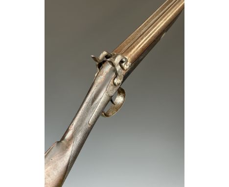 Samuel Nock of London 15 bore side by side double barrelled percussion hammer action sporting gun with locks marked 'Samuel N