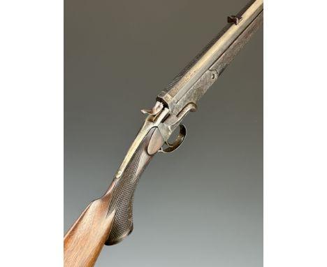 Alexander Henry &amp; Co .300 hammer action rook &amp; rabbit rifle with side thumb lever, chequered semi-pistol grip and for