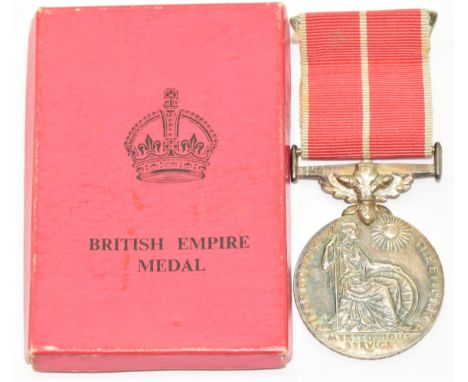 British Empire Medal Military named to 2116 Staff Sergeant Percival, with box&nbsp;