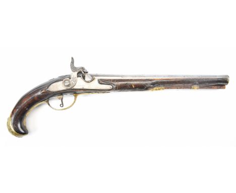 Daniel Thiermay percussion converted from flintlock holster pistol with hammer in the form of a mythical creature engraved wi
