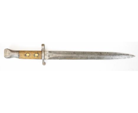 British 1888 pattern Mk1 second type Lee Metford bayonet with some good stamps to ricasso and a 30cm double edged blade. PLEA