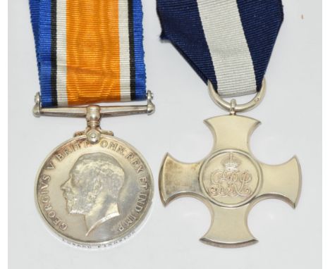 Royal Navy Reserves Distinguished Service Cross and WW1 War Medal named to Edward Fishwick, the DSC in original Garrard &amp;