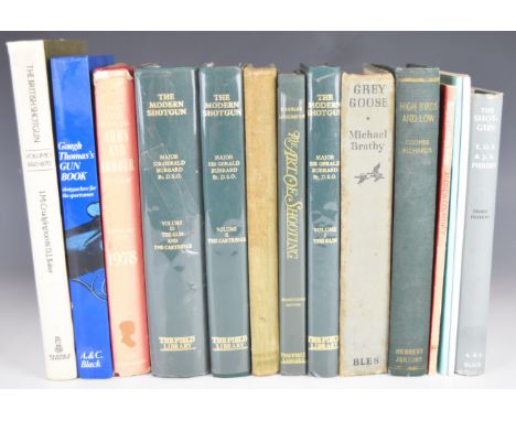Fourteen gun and shooting related books including three volumes of The Modern Shotgun by Major Sir Gerald Burrard Bt. D.S.O.,