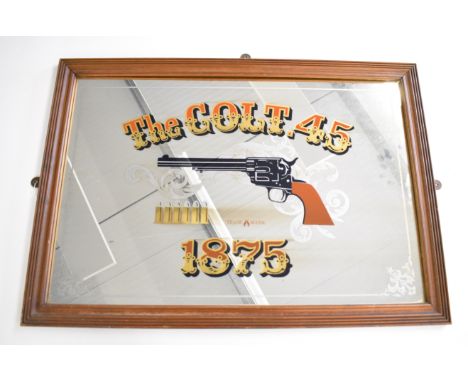 Colt revolver shop display or advertising mirror 'The COLT .45 1875', in wooden frame, 62x87cm.&nbsp;
